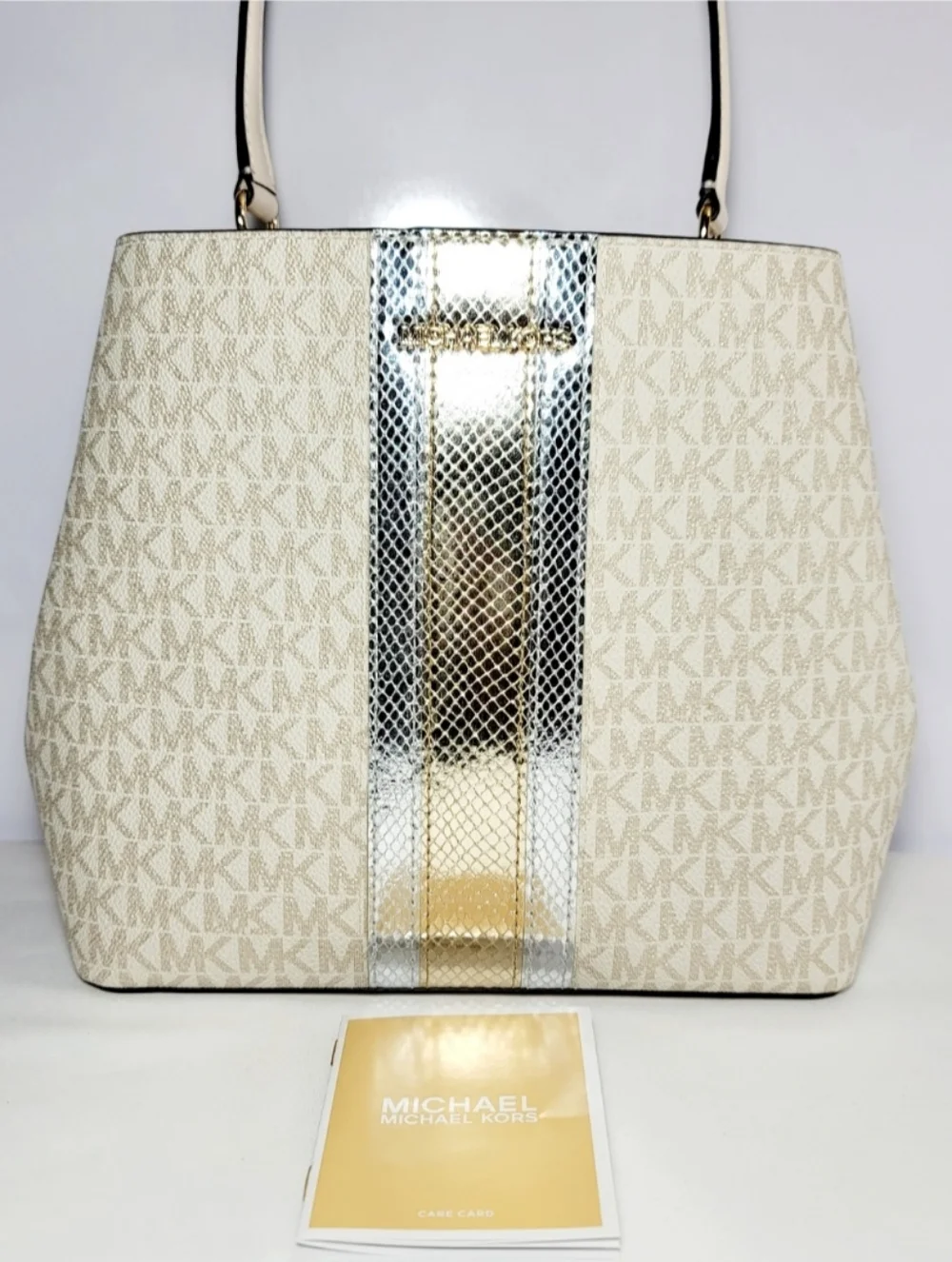 Michael Kors Pratt Medium MK Logo Bucket Shoulder Bag.